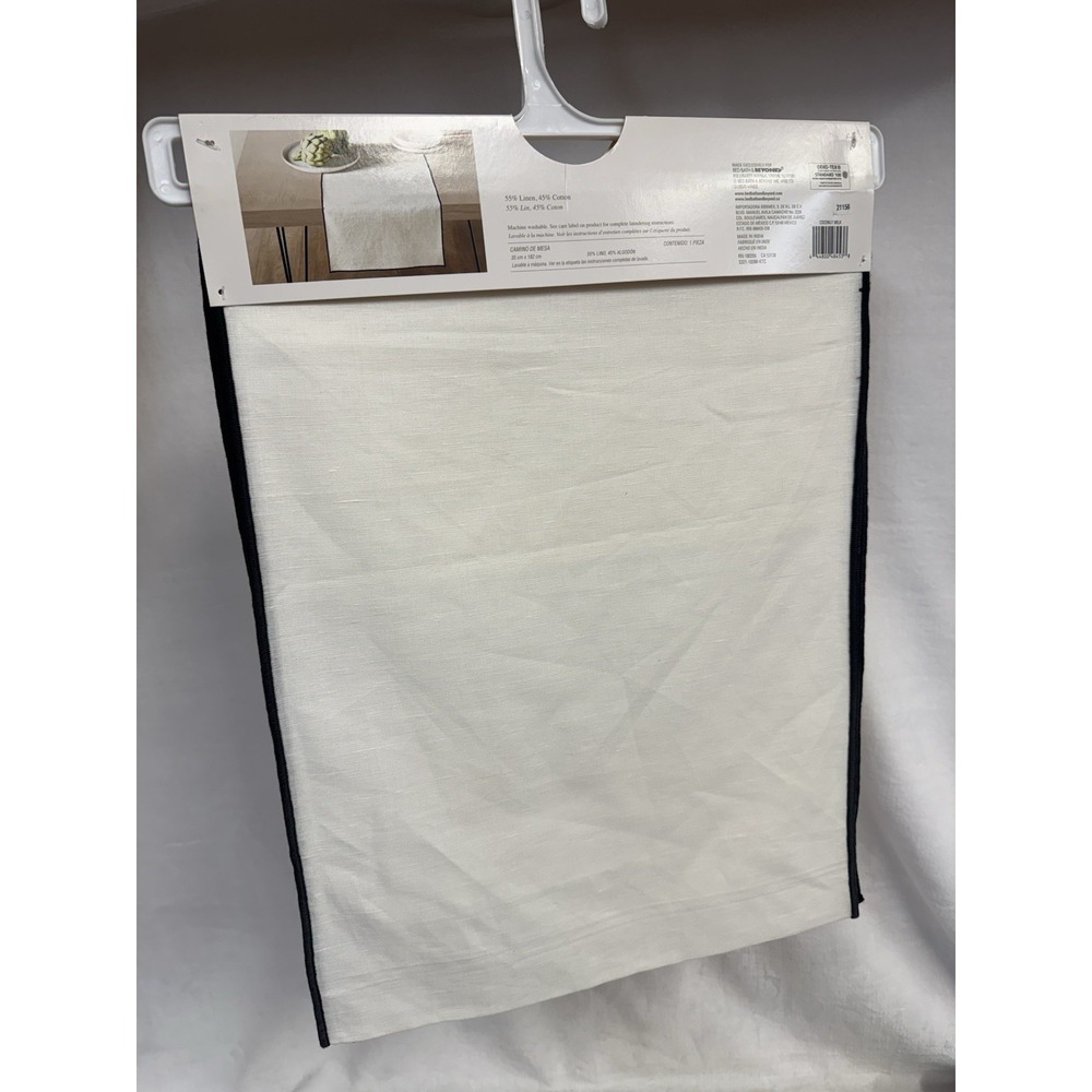 Bed Bath & Beyond "Coconut Milk" Table Runner 14in X 72in Studio 3B - NEW - Picture 3 of 6